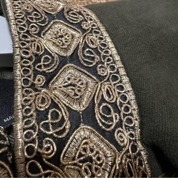 NWT ZARA Military Jacket Embroidered High Neck Coat Green M - Picture 9 of 12